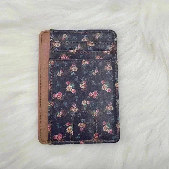 Chic Floral Card RFID-Blocking Faux Leather Wallet - Picture 4 of 6